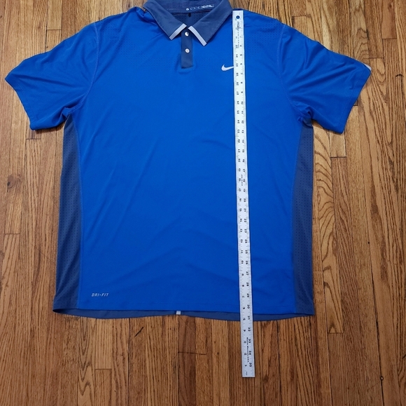 Nike Tiger Woods Mens Golf Polo Shirt Size XL Blue Dri-Fit Perforated - Picture 5 of 8